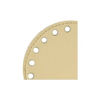 編み物バッグにぴったりの合成皮革製バッグ底です。ニット用に縫い付け穴が大きくなっており、綴じ針でも簡単に取り付けられます。バッグに取り付けるだけで型崩れを防ぎ、しっかりとした形を保てます。サイズ約Φ19cm、穴大きさ:約4mm、厚み:約3mm個装サイズ：44.5×34.5×19.0cm重量個装重量：100g素材・材質合成皮革生産国日本fk094igrjs