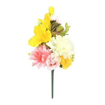 華やかな色合わせのアーティフィシャルフラワー製仏花にCT触媒加工を施しました。日光が届かない場所に飾っても抗菌・防汚・消臭効果を発揮し、空気をきれいにしてくれます。また、人体に影響を与えることはなく、安心して扱っていただくことが可能です。※お届けする商品は、写真のものと若干異なる場合があります。サイズW16×D11×H30cm個装サイズ：20×32×23cm重量51g個装重量：51g素材・材質アーティフィシャルフラワー:ポリエステル・ポリエチレン、ワイヤー:鉄・紙、フローラルテープ:紙生産国日本fk094igrjs