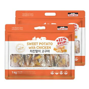 愛犬用Palmy Days チキン巻サツマイモ 1kg x 2 Palmy Days Sweet Potato 1kg x 2 ペット用品 犬用品 猫用品