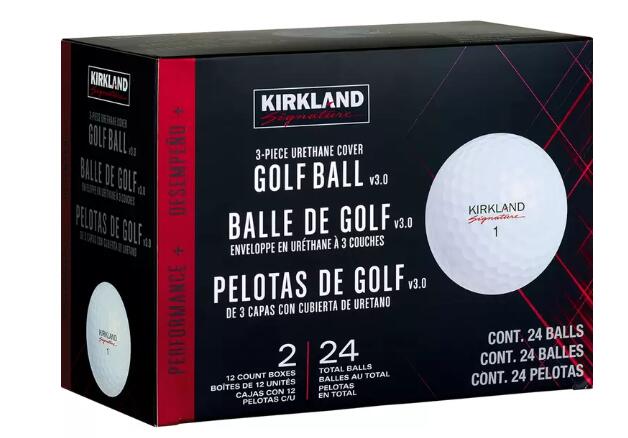 【24個入】KIRKLAND SIGNATURE PERFORMANCE ＋V3 ゴルフボール 3ピースウレタンカバーボール 24個 KS GOLF BOLL