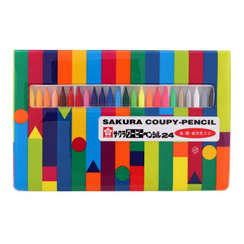 【24色】クーピーペンシル 24色 ソフトケース Sakura Coupy Pencil 保育園 幼稚園 小学校 学童 児童館 子供 プレゼント お絵描き 折れにくい 消しやすい 汚れにくい 色鉛筆 クレヨン 経済的