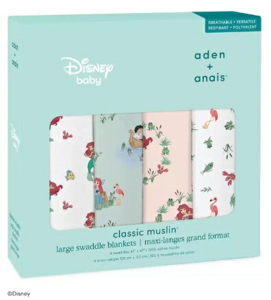 【最安値に挑戦中】4枚入【アリエル】】エイデンアンドアネイ クラシック スワドル(おくるみ) 出産祝 新生児 お昼寝 抱っこ ひざ掛け 車用 寝室用 タオルケッ...