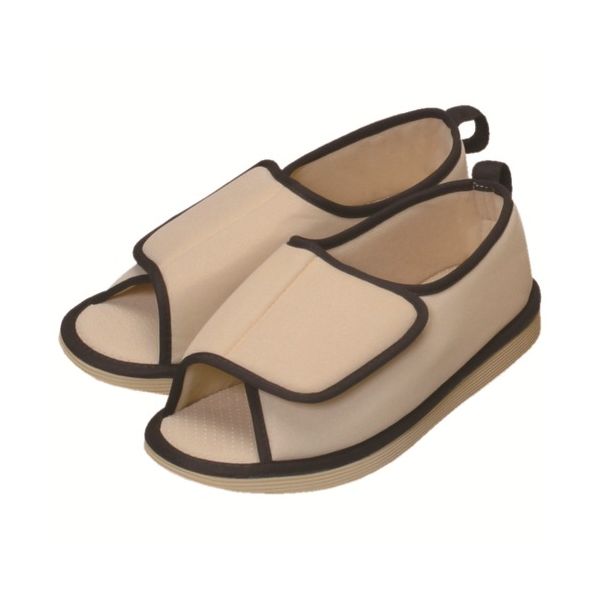 竹虎 転倒予防シューズつま先なしベージュL