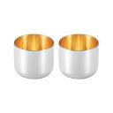 【送料無料】よこやま 燕熟の技 ステンレスぐい呑み(内面金メッキ) 2PC EJG-600