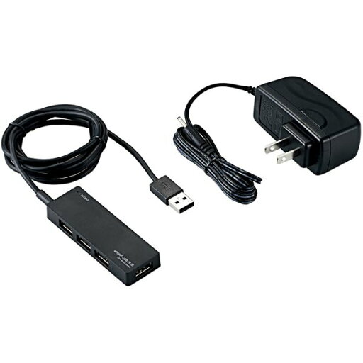 エレコム USB2.0ハブ/ACアダプタ付/セルフパワー/4ポート/ブラック U2H-AN4SBK エレコム USB2.0ハブ/ACアダプタ付/セルフパワー/4ポート/ブラック U2H-AN4SBK