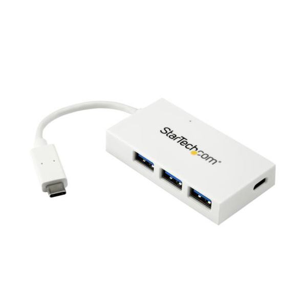 StarTech.com USB Type-C接続 4ポート増設USB3.0ハブ USB-C×1口/A×3口 ホワイトUSBバスパワー対応 HB30C3A1CFBW 1個