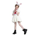 子供用 ハロウィンコスプレ 【ワンダーラビットガールキッズ 100サイズ】 カチューシャ ワンピース付き ポリエステル