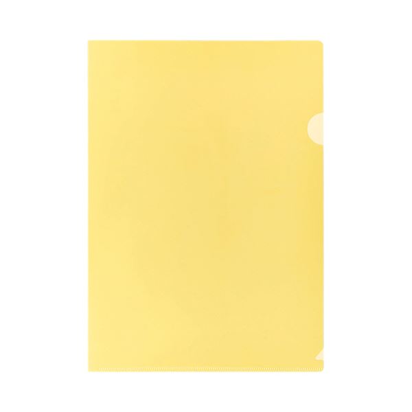 【送料無料】（まとめ） TANOSEEカラークリアホルダー 薄型エコノミータイプ A4 イエロー 厚さ0.15mm 1..