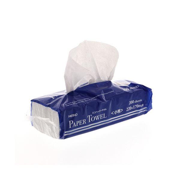 シモジマ HEIKO エコペーパータオルシングル 小判 #004722002 1セット(8000枚:200枚×40パック)