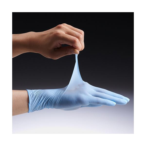 ワールドデポの【送料無料】ショーワグローブ No.8810 ニトリスト・ニューフィット パウダーフリー SS ブルー NO.8810-SS1セット (1000枚：100枚×10箱)｜アングル3