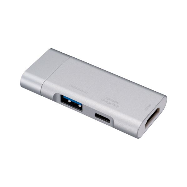 【送料無料】ナカバヤシ PD対応 Type-C ポケットサイズドッキングステーション シルバー UD-C08SL 1個