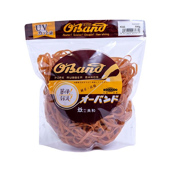 （まとめ） 共和 オーバンド#315 内径76mm 500g入 透明袋 GLA-N-007 1袋 【×3セット】