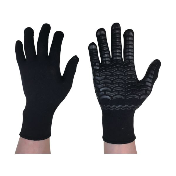 〔まとめ〕 勝星産業 FITゴムライナー ブラック L 008-B-L 1双 〔×5セット〕 使い捨て手袋 使いきり手袋