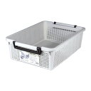 【送料無料】【2個セット】 不動技研 重ね収納バスケット LS 浅型 ライトグレー F-35002