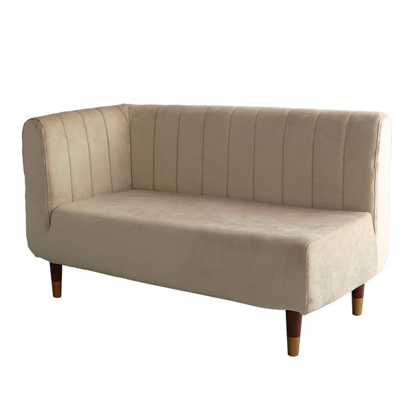 ソファー 約112×57.5×65cm ベージュ 脚：ブラウン 日本製 大人かわいいインテリア 片肘2人掛けソファ ..