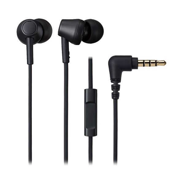 【送料無料】オーディオテクニカサスティナブル素材 マイク付きイヤホン ブラック ATH-CK350XIS BK 1個(2)