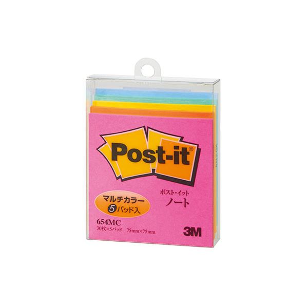 【10個セット】 3M Post-it ポストイット ノート マルチカラー 3M-654MCX10 1