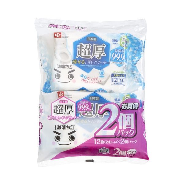 （まとめ）レック 激落ち超厚流せるトイレクリーナー大判2P（×5セット）