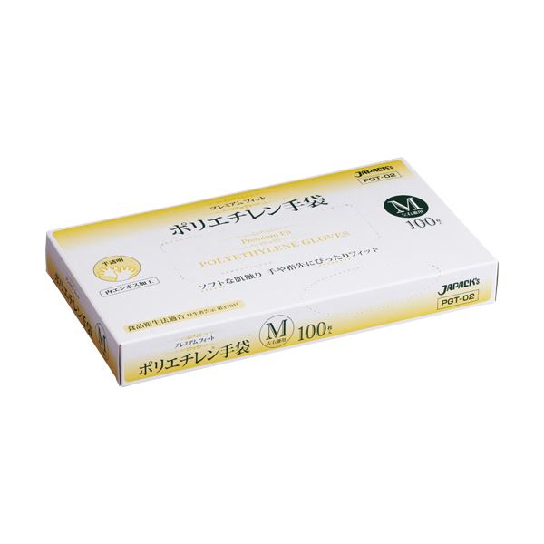 【送料無料】ジャパックス プレミアムフィット PE手袋 クリア M PGT-02 1セット (500枚：100枚×5箱) 使い捨て手袋 使いきり手袋