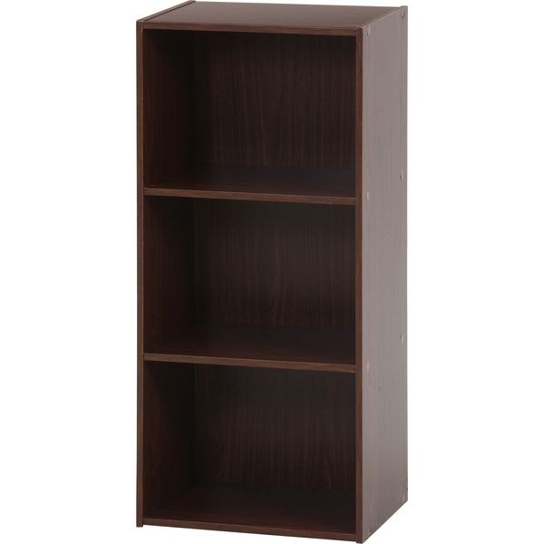 カラーボックス3段 ブラウン 組立品【代引不可】