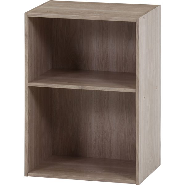 カラーボックス可動棚2段 アッシュグレー 組立品【代引不可】