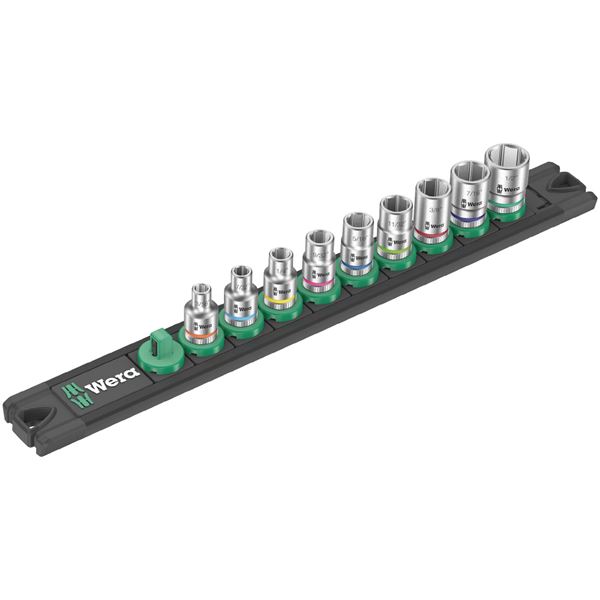 WERA ヴェラ 差込角1/4SQ 収納レール付き 9点組 ソケットレンチセット 005420 工具 ツール DIY 作業工具 道具