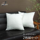 【送料無料】ヌードクッション 洗える 日本製 中身 セアテ アイボリー 約45×45cm 2枚組【代引不可】