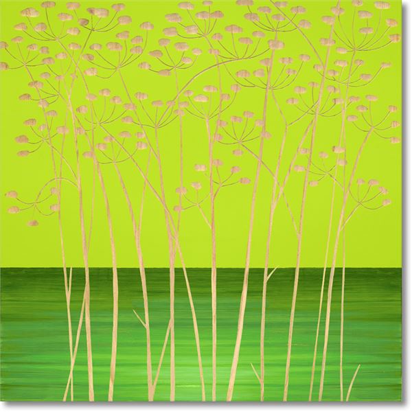 ユーパワー ウッドスカルプチャーアート 60×60cm 「フィールド フラワー2」GR+NP