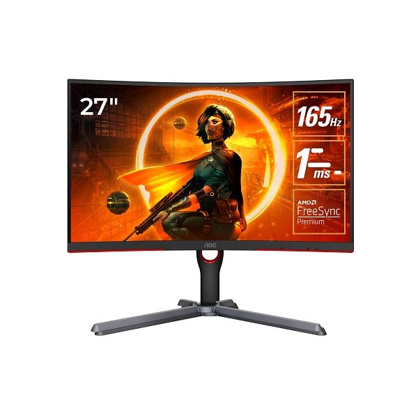 AOC 27型ワイド165Hz対応曲面1000Rゲーミング液晶ディスプレイ(27型/1920×1080/HDMI、DP/ブラック/スピーカーなし) C27G3/11