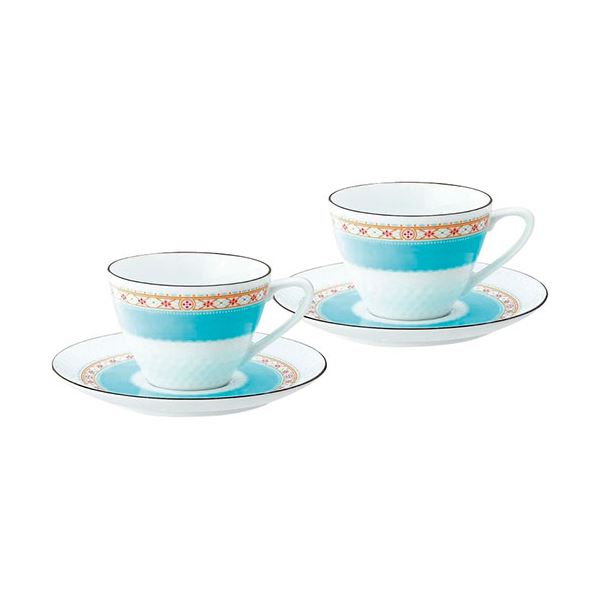 ノリタケ ハミングブルー ティー・コーヒー碗皿ペアセット カップφ8.9×6.4cm、ソーサーφ14.9cm C6091529