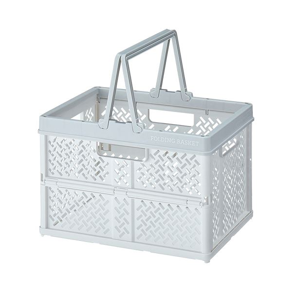 【送料無料】（まとめ） 天馬折りたたみバスケット S ホワイト 1個 【×2セット】