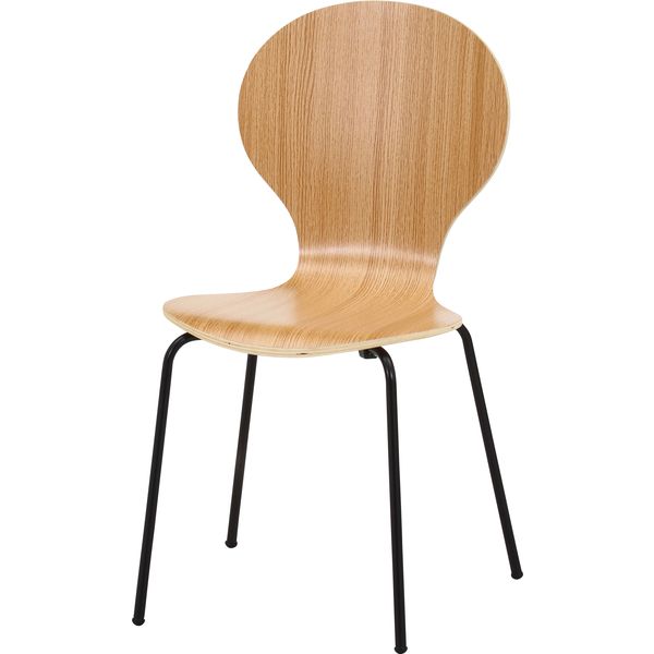 エピチェアー ブラックフレーム OAK オーク 組立品 2脚セット【代引不可】