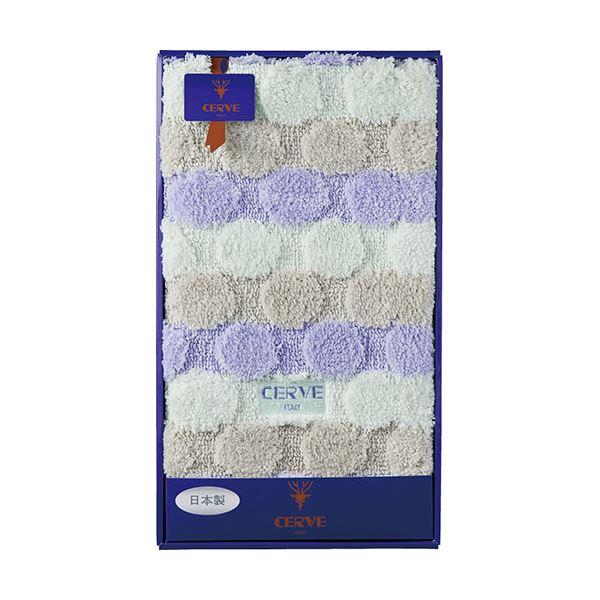 チェルベ ドット 大判バスマット ブルー 50×80cm L9056564