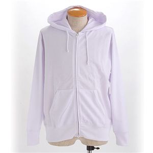 Wジップ パーカー Sサイズ ホワイト 無地 薄手 ドライメッシュ 鹿の子 綿 ポリエステル 通気性 オール..