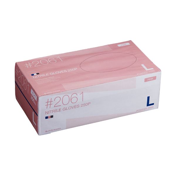 【送料無料】〔まとめ〕 川西工業 ニトリル 使いきり手袋 粉なし L ピンク #2061 1箱 (250枚) 〔×3セット〕 使い捨て手袋 使い切り手袋