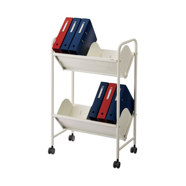 【送料無料】ファイルワゴン BR-2S 2段 ホワイト 【組立品】