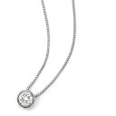 ダイヤモンド ネックレス 一粒 0.15ct K18 ホワイトゴールド 覆輪留 フクリン シンプル ペンダント(4)