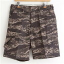 米軍 BDU カーゴ ショートパンツ M ブラックタイガー リップストップ アメリカ軍 US軍 ミリタリーパンツ 軍モノ 迷彩服 ショーツ(4)