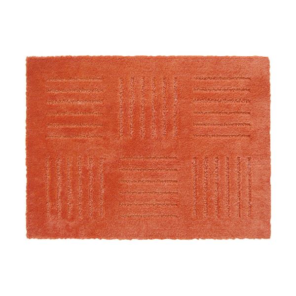 【送料無料】（まとめ） オカ ピタプラスブリック ジョイントキッチンマット 約45×60cm オレンジ 1枚 【×3セット】