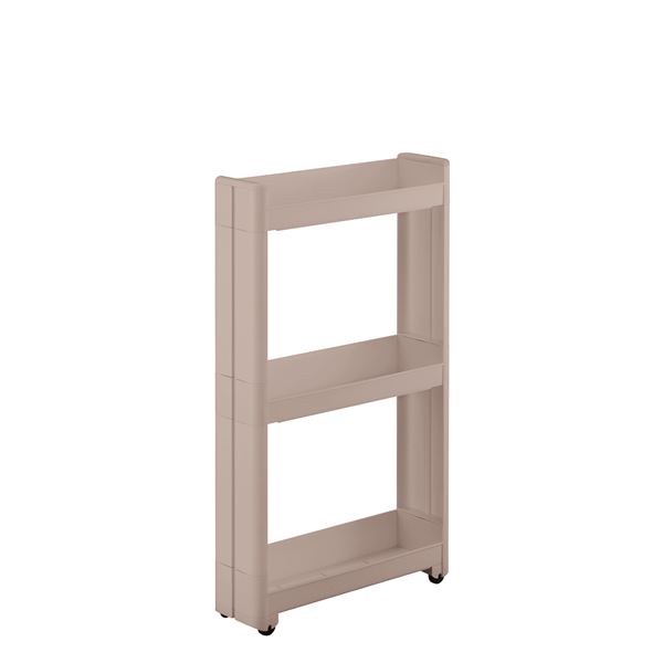 【3個セット】 不動技研 スマートワゴンFit 45 【3段/幅12.5cm グレー】 組立式 F-2544