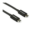 【送料無料】StarTech.com Thunderbolt 3ケーブル 0.8m 100W PD対応 ブラック TBLT34MM80CM1本
