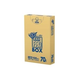 （まとめ）日本サニパック 3層ゴミ袋業務用PRO 70L 半透明 100枚【×2セット】