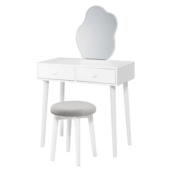 【送料無料】ドレッサー 約幅75×奥行48×高さ123.5cm ホワイト 組立品【代引不可】