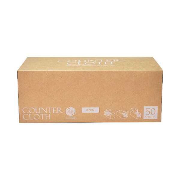 【送料無料】（まとめ） ストリックスデザイン抗菌カウンタークロス厚手 BOXタイプ ベージュ SA-165 1箱（50枚） 【×5セット】