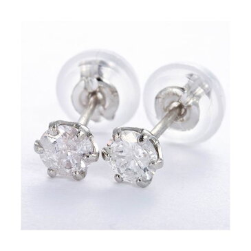 プラチナPT900 天然ダイヤモンドピアス 0.3ct シリコン製ダブルロックキャッチ仕様 定番人気商品