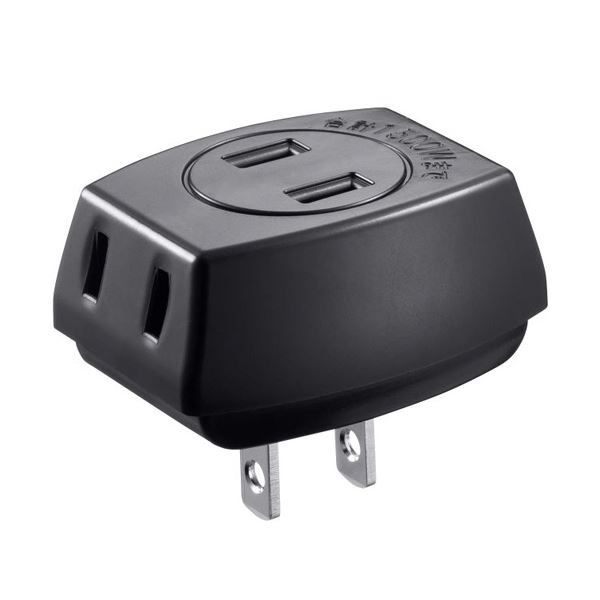 【送料無料】（まとめ） サンワサプライトリプルタップ 2P・3個口 ブラック TAP-AC3BKN2 1個 【×5セッ..