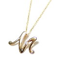 【送料無料】イニシャル ネックレス ダイヤモンド ネックレス 一粒 0.01ct K18 ゴールド 文字 M ダイヤネックレス ペンダント