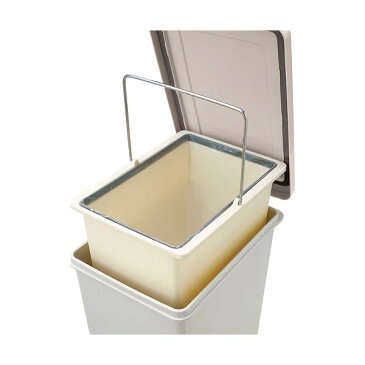【送料無料】(まとめ) アスベル エバンペダルペール 15L 中バケツ付 ベージュ 1台 【×2セット】