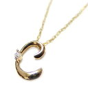 【送料無料】イニシャル ネックレス ダイヤモンド ネックレス 一粒 0.01ct K18 ゴールド 文字 C ダイヤネックレス ペンダント