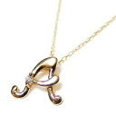 【送料無料】イニシャル ネックレス ダイヤモンド ネックレス 一粒 0.01ct K18 ゴールド 文字 A ダイヤネックレス ペンダント